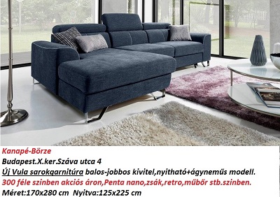 Bőr-börze vula sarokgarnitúra