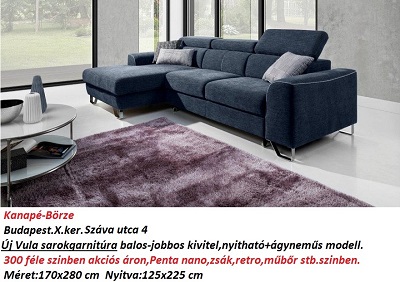 Bőr-börze vula sarokgarnitúra