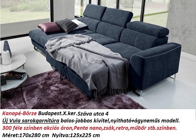 Bőr-börze vula sarokgarnitúra