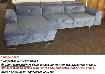 Bőr-börze vula sarokgarnitúra