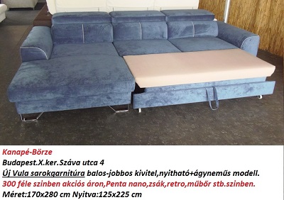 Bőr-börze vula sarokgarnitúra